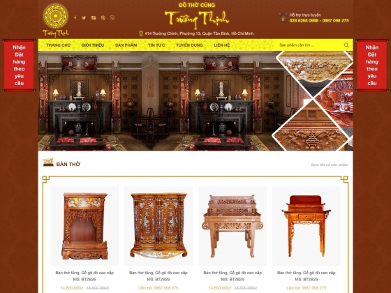 Thiết kế website bán hàng đồ thờ cúng Trường Thịnh