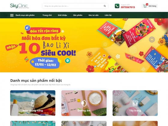 Thiết kế website bán hàng dược mỹ phẩm Rose