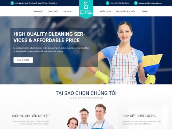 Thiết kế website công ty dịch vụ vệ sinh Sáu Thịnh