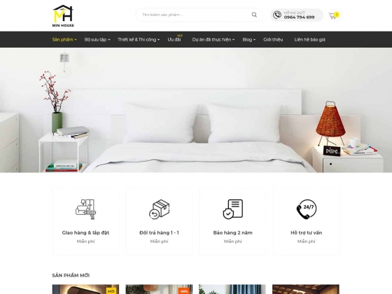 Thiết kế website Công ty Thiết kế nội thất xây dựng Min House