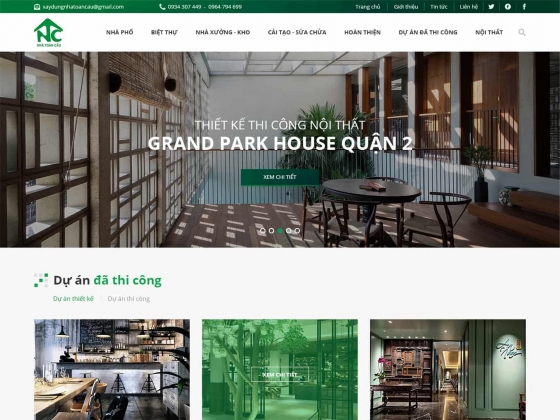 Thiết kế website thiết kế nội thất - Xây Dựng Toàn Cầu