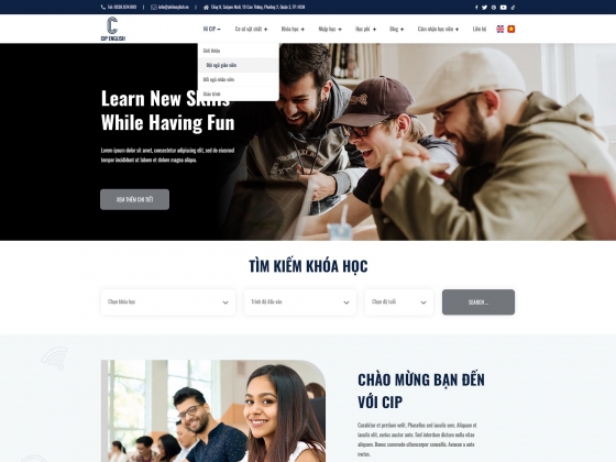 Thiết kế website Trung tâm dạy Tiếng Anh CIP Education